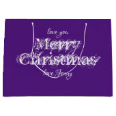 Moderner Personalisierter Name Cool Lila Große Geschenktüte (Vorderseite)