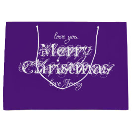 Moderner Personalisierter Name Cool Lila Große Geschenktüte