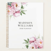 Moderner Personalisierter Name der Aquarellblume Planer (Vorderseite)