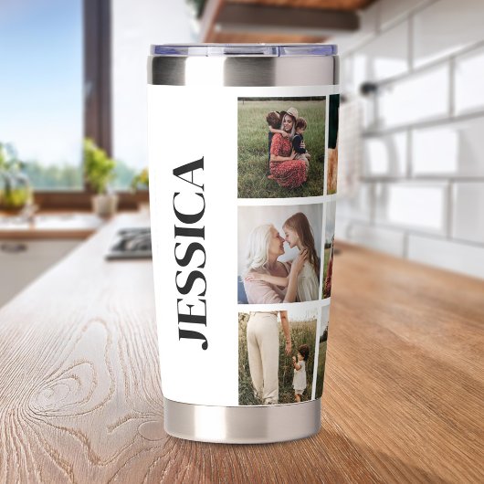 Moderner Personalisierter Name der Fotosammlung Thermobecher