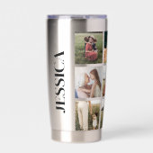 Moderner Personalisierter Name der Fotosammlung Thermobecher (Vorderseite)