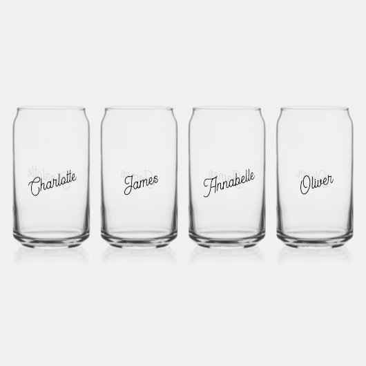 Moderner Personalisierter Name Dosenglas (Vorderseite)