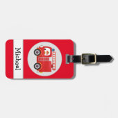 Moderner Personalisierter Name für den Rotfeuerzug Gepäckanhänger (Vorderseite horizontal)