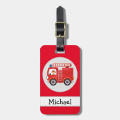 Moderner Personalisierter Name für den Rotfeuerzug Gepäckanhänger (Vorderseite vertikal)