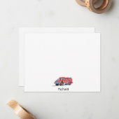 Moderner Personalisierter Name für den Rotfeuerzug Mitteilungskarte (Vorderseite/Rückseite Beispiel)