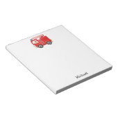 Moderner Personalisierter Name für den Rotfeuerzug Notizblock (angewinkelt)