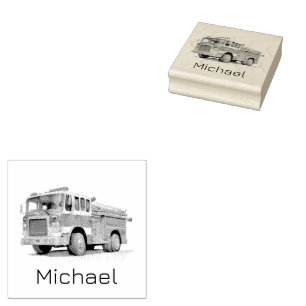 Moderner Personalisierter Name für Feuerwehrfahrze Gummistempel