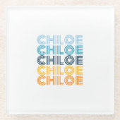 Moderner Personalisierter Name Glasuntersetzer (Vorderseite)