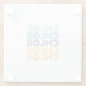 Moderner Personalisierter Name Glasuntersetzer (Rückseite)