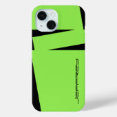Moderner Personalisierter Name Grün/Schwarz Case-Mate iPhone Hülle (Rückseite)