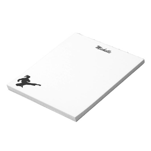 Moderner Personalisierter Name Karate / Taekwondo Notizblock (Rotiert)