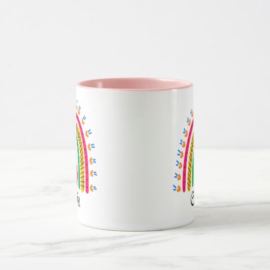 Moderner Personalisierter Name mit Regenbogen Tasse (Zentrum)
