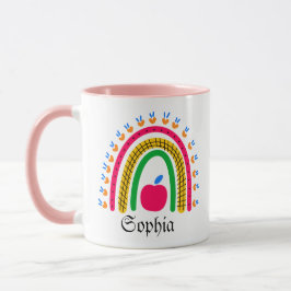 Moderner Personalisierter Name mit Regenbogen Tasse