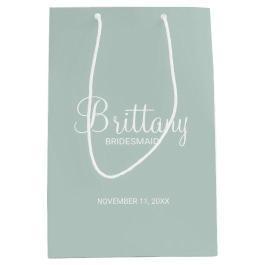 Moderner Personalisierter Name Mittlere Geschenktüte (Vorderseite)