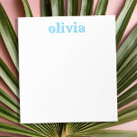 Moderner Personalisierter Name Notizblock<br><div class="desc">Erstellen Sie Ihr eigenes personalisiertes Notizblock mit individuellem Anfangsnamen in blauer Farbe und moderner minimalistischer Typografie.</div>