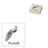 Moderner Personalisierter Name Peacock Gummistempel (Stempel)