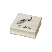 Moderner Personalisierter Name Peacock Gummistempel (Stempel)