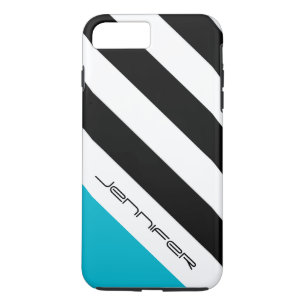 Moderner Personalisierter Name Schwarz, Weiß, Bla Case-Mate iPhone Hülle
