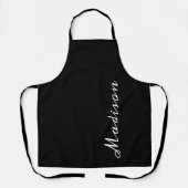 Moderner Personalisierter Name Schwarz/Weiß Schürze (Vorderseite)