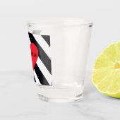Moderner Personalisierter Name Schwarz-weiß Strich Schnapsglas (Rechts)