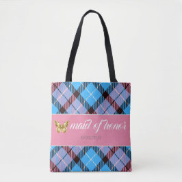 Moderner Personalisierter Name Tartan Hochzeitsjun Tasche