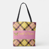 Moderner Personalisierter Name Tartan Hochzeitsjun Tasche (Rückseite)