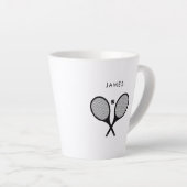 Moderner Personalisierter Name Tennis Milchtasse (Rechte Ecke)