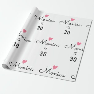 Moderner Personalisierter Name und Alter Geburtsta Geschenkpapier