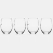 Moderner Personalisierter Name Weinglas Ohne Stiel (Links)