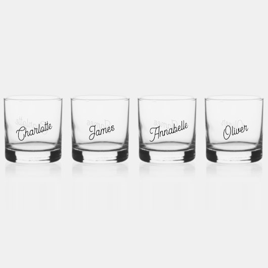 Moderner Personalisierter Name Whiskyglas (Vorderseite)