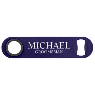 Moderner Personalisierter Navy-Blue-Trauzeuge Speedflaschenöffner