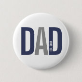 Moderner Personalisierter Navy-Vater etabliert Button (Vorderseite)