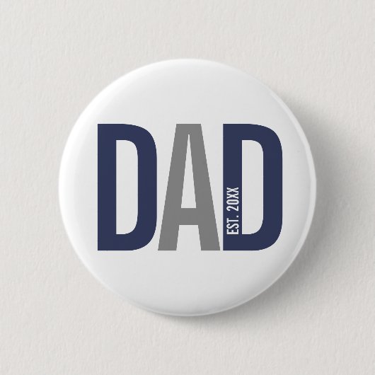Moderner Personalisierter Navy-Vater etabliert Button (Vorderseite)