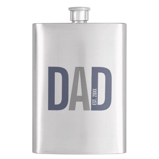 Moderner Personalisierter Navy-Vater etabliert Flachmann (Vorderseite)