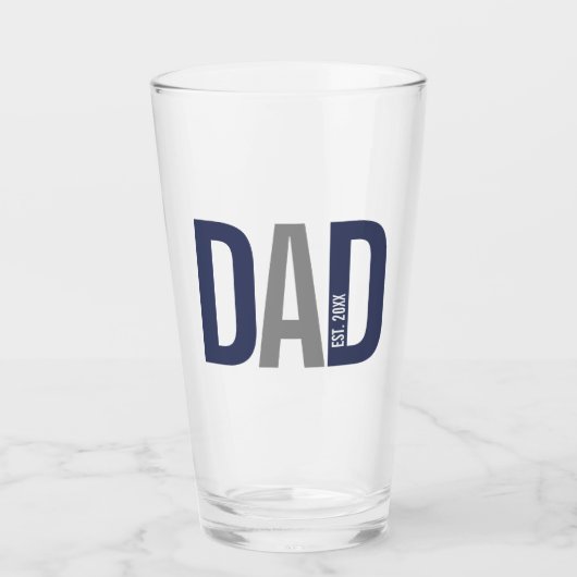 Moderner Personalisierter Navy-Vater etabliert Glas (Vorderseite)