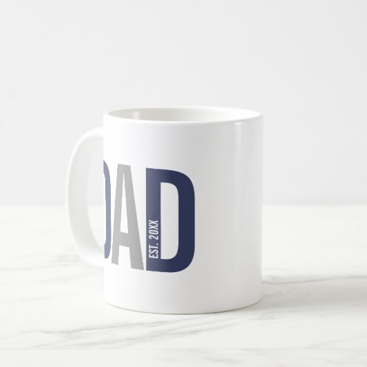 Moderner Personalisierter Navy-Vater etabliert Kaffeetasse (Vorderseite Links)