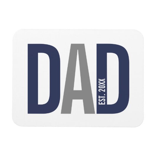 Moderner Personalisierter Navy-Vater etabliert Magnet (Horizontal)
