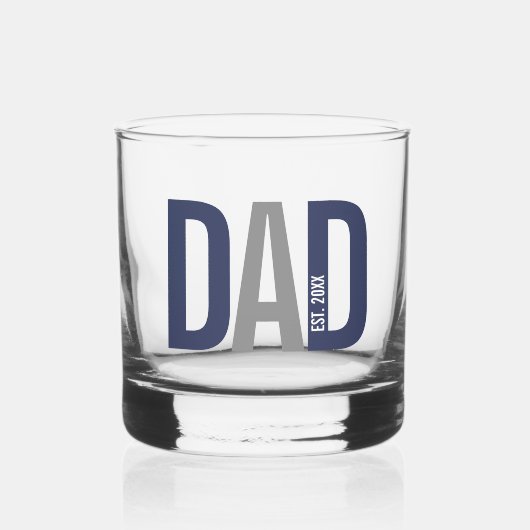 Moderner Personalisierter Navy-Vater etabliert Whiskyglas (Vorderseite)
