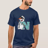 Moderner Personalisierter Niedlicher Schneemann Wi T-Shirt (Vorderseite)