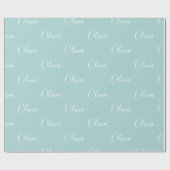 Moderner Personalisierter pastellgrüner Skriptname Geschenkpapier