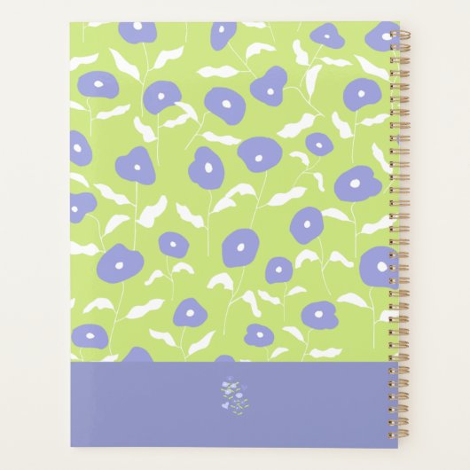 Moderner Personalisierter Planer in Blau und Grün (Rückseite)
