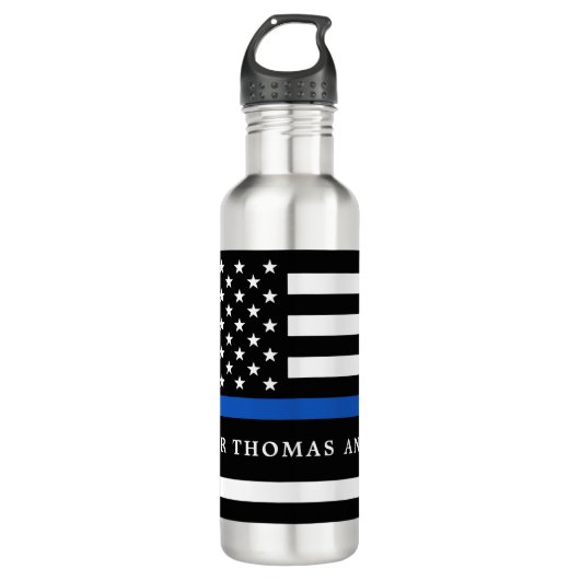 Moderner Personalisierter Polizeibeamter für Thin  Edelstahlflasche (Vorderseite)