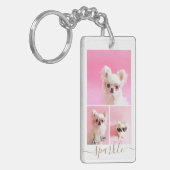 Moderner Personalisierter QR-Code für 4 Fotomateri Schlüsselanhänger (Vorderseite links)