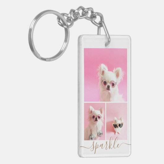 Moderner Personalisierter QR-Code für 4 Fotomateri Schlüsselanhänger (Vorderseite links)