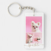 Moderner Personalisierter QR-Code für 4 Fotomateri Schlüsselanhänger (Vorderseite)