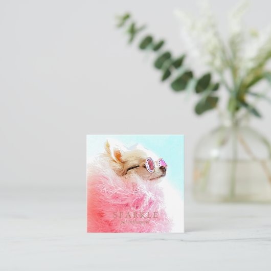 Moderner Personalisierter QR-Code für doppeltes Fo Quadratische Visitenkarte (Stehend Vorderseite)