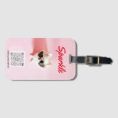 Moderner Personalisierter QR-Code für Foto mit ben Gepäckanhänger (Vorderseite (Horizontal))