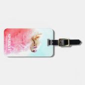 Moderner Personalisierter QR-Code mit doppeltem Fo Gepäckanhänger (Vorderseite horizontal)