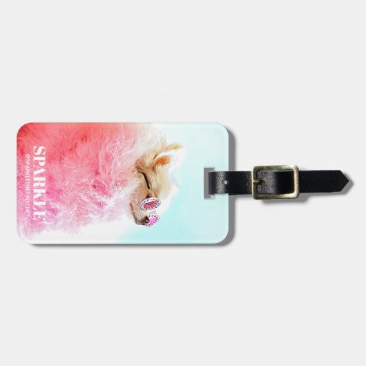 Moderner Personalisierter QR-Code mit doppeltem Fo Gepäckanhänger (Vorderseite horizontal)