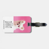 Moderner Personalisierter QR-Code mit doppeltem Fo Gepäckanhänger (Rückseite horizontal)